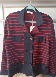 Tory Burch-Red/Navy ANYA Jacket, Size L-NWT